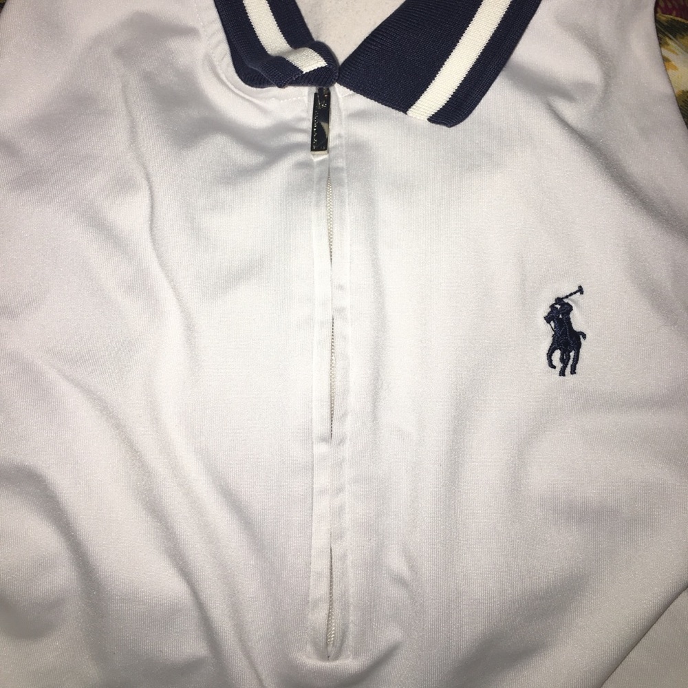 White Ralph Lauren tennis workout shirt w/ bra - Picture 4 of 4